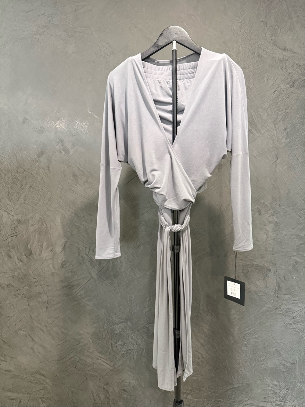 NWT Norma Kamali Light Gray Wrap Top and wide leg Pants size S